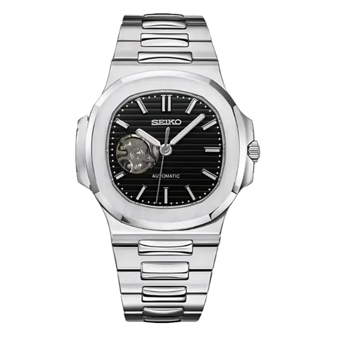 SEIKO MOD NAUTILUS DIAL NEGRO OPEN HEART