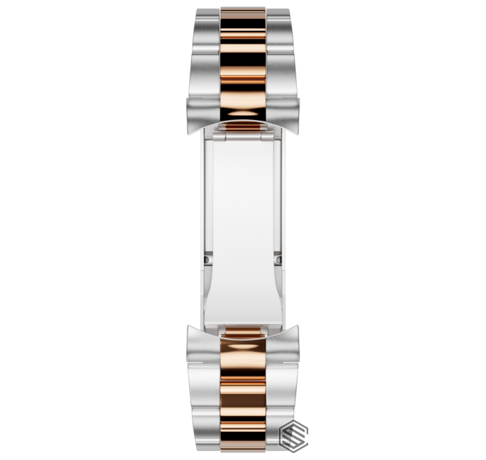 BRAZALETE ORO ROSA OYSTER PULIDO DOS TONOS 20 MM