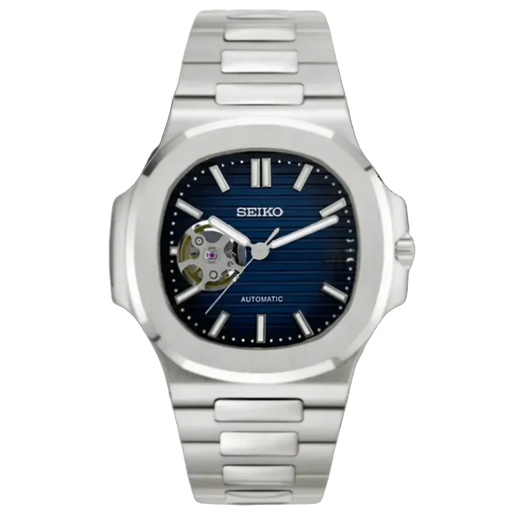 SEIKO MOD NAUTILUS DIAL AZUL OPEN HEART