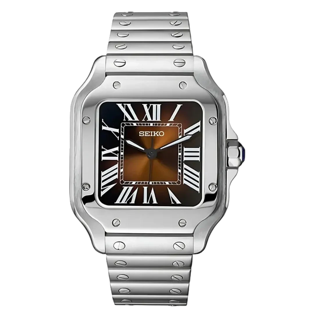 SEIKO MOD SANTOS DIAL MARRON