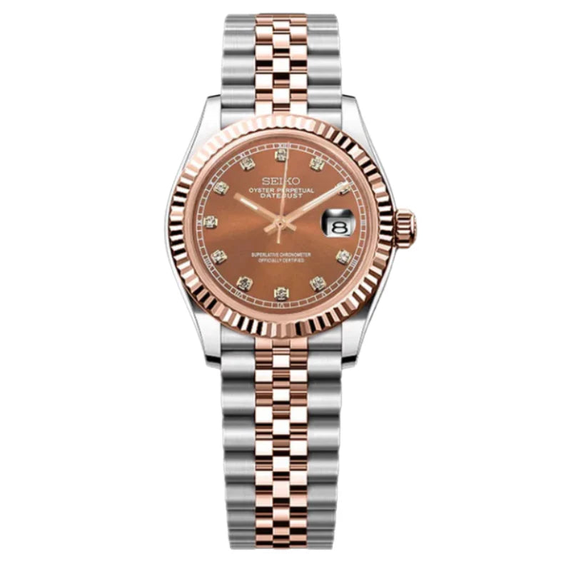 SEIKO MOD LADYJUST JUBILEE DOS TONOS ORO ROSA DIAL CON ZIRCONIAS