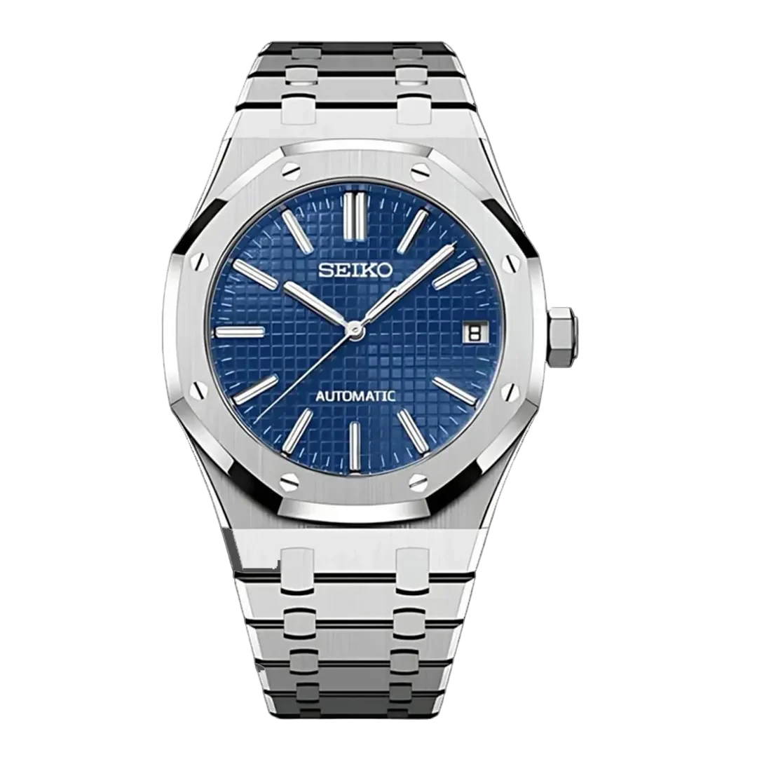 SEIKO MOD ROYAL OAK DIAL AZUL