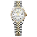 SEIKO MOD LADYJUST DOS TONOS ORO BIZEL Y DIAL BLANCO CON ZIRCONIAS