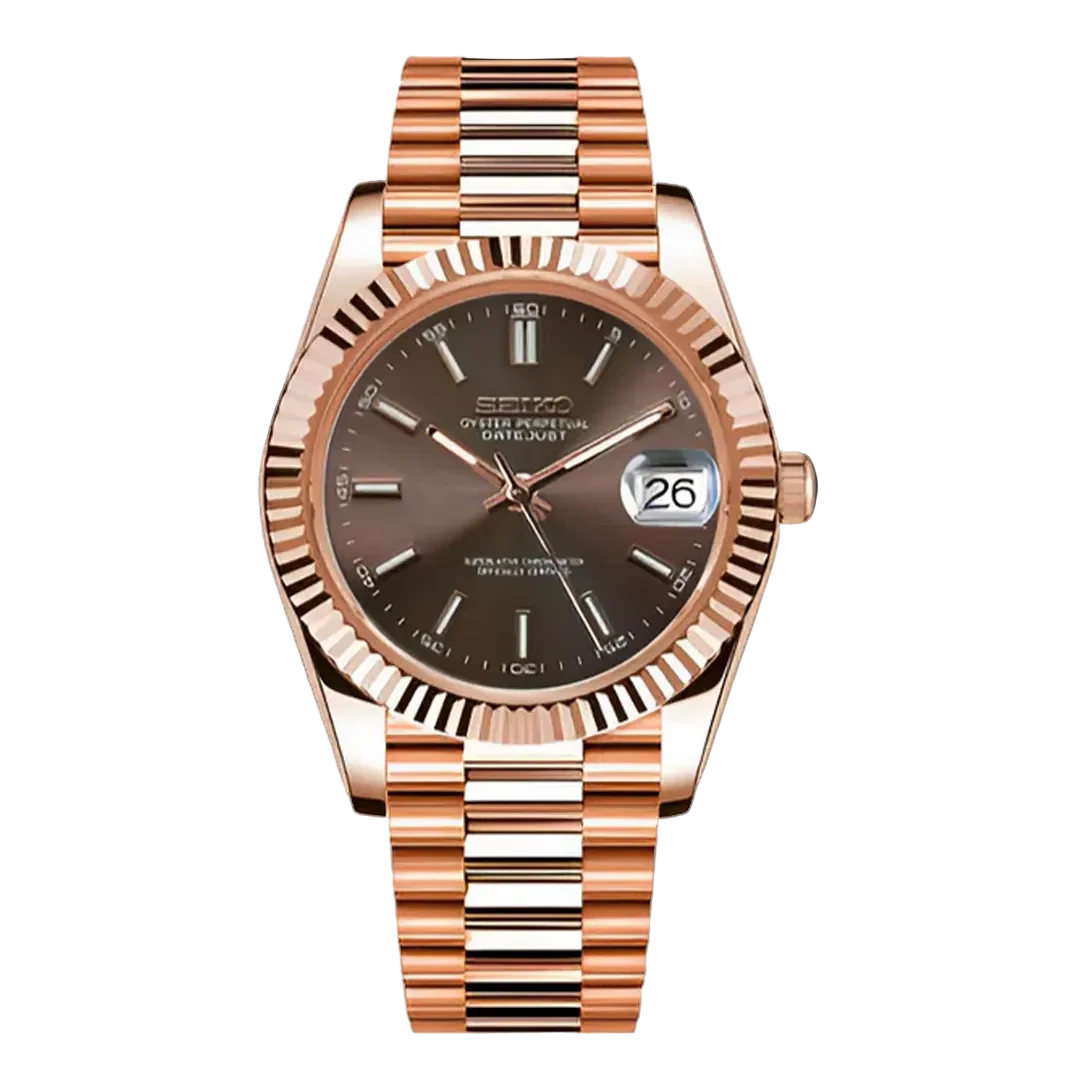 SEIKO MOD DATEJUST ORO ROSA CHOCOLATE