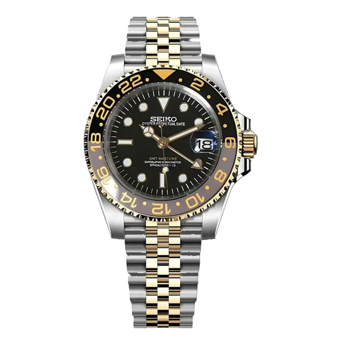 SEIKO MOD GMT MASTER II ORO DOS TONOS