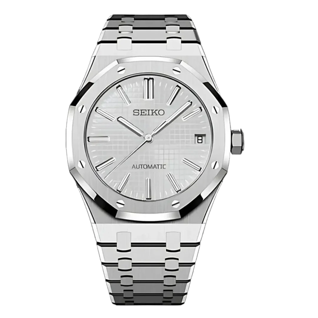SEIKO MOD ROYAL OAK DIAL BLANCO