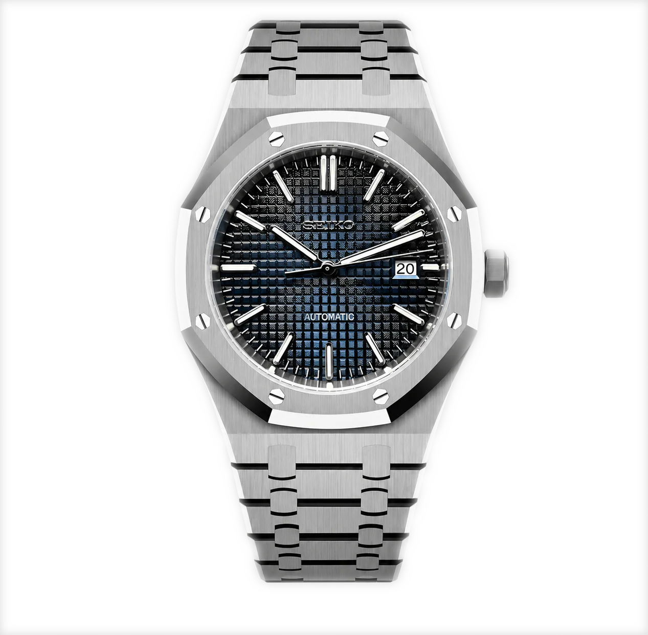 SEIKO MOD ROYAL OAK DIAL AZUL
