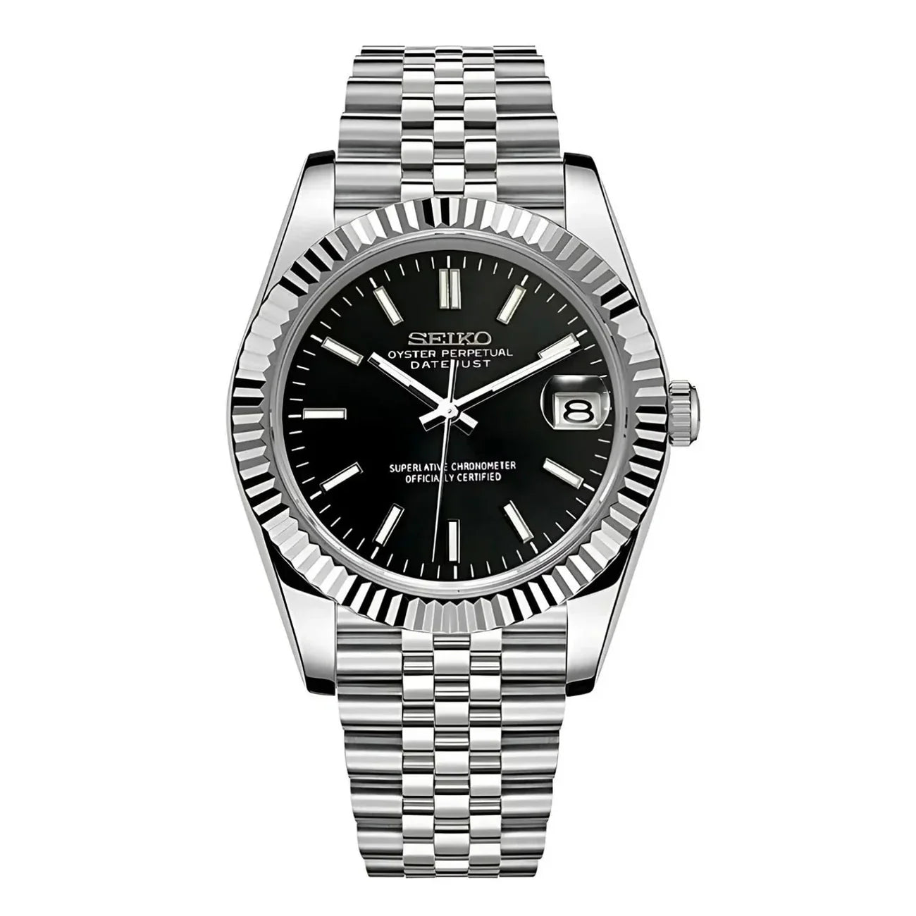 SEIKO MOD DATEJUST DIAL NEGRO