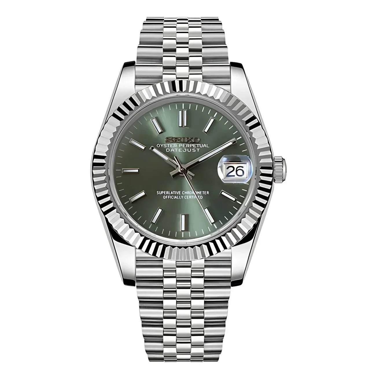 SEIKO MOD DATEJUST OLIVE GREEN