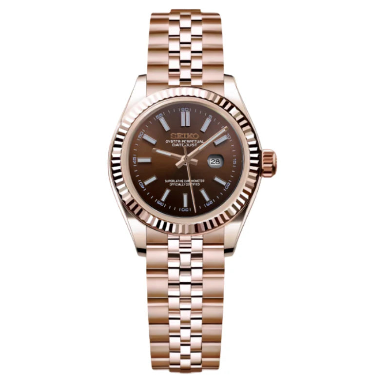 SEIKO MOD LADYJUST ORO ROSA DIAL CHOCOLATE