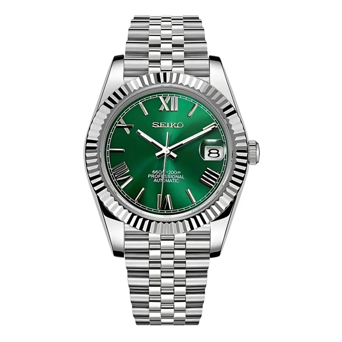 SEIKO MOD DATEJUST DIAL VERDE ROMAN