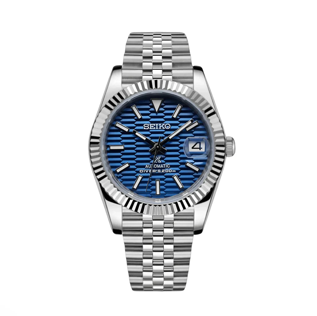 SEIKO MOD DATEJUST ICE BLUE TEXTURADO