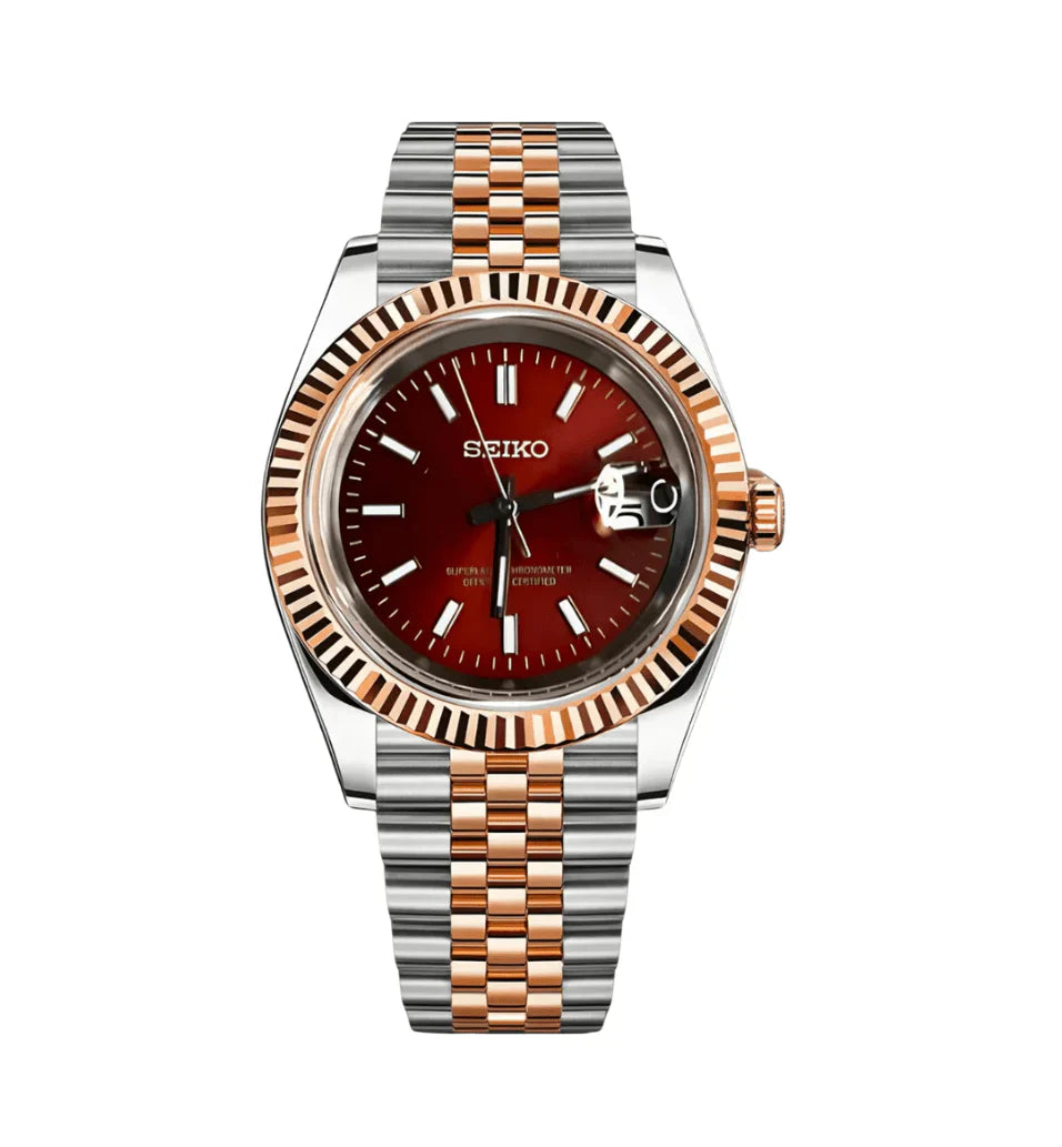 SEIKO MOD DATEJUST CHOCOLATE DOS TONOS