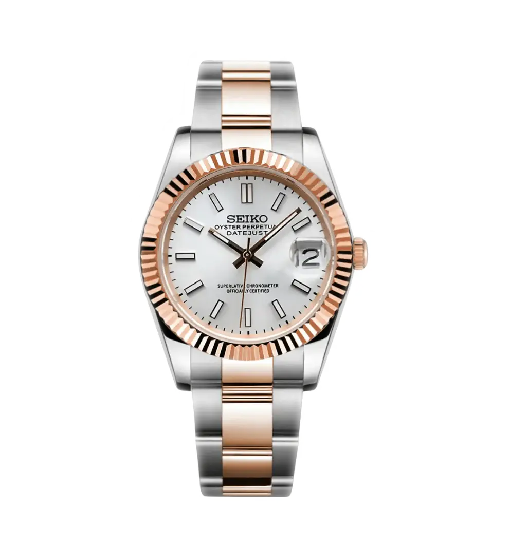 SEIKO MOD DATEJUST DOS TONOS ORO ROSA