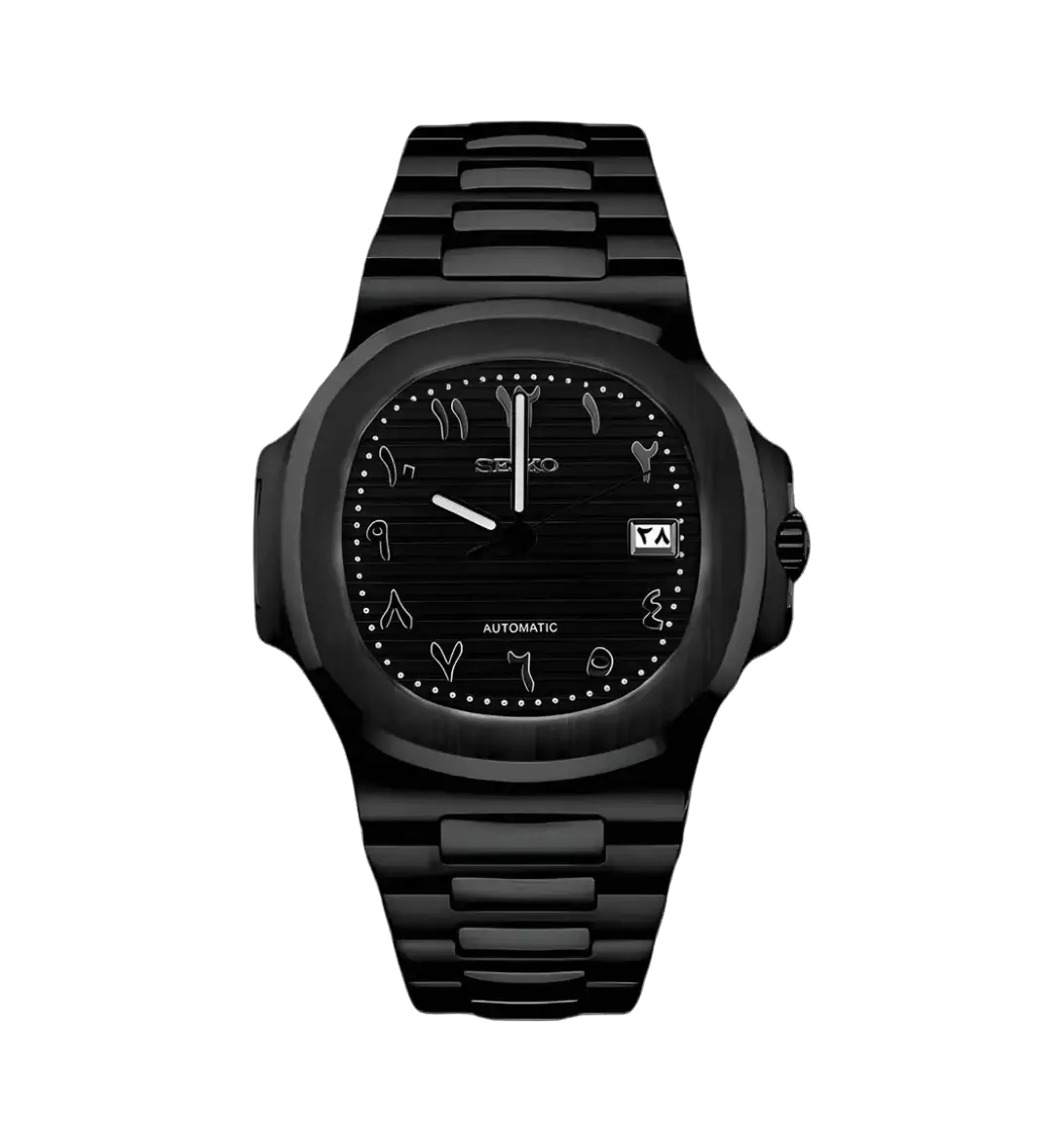 SEIKO MOD NAUTILUS FULL BLACK ARABIC