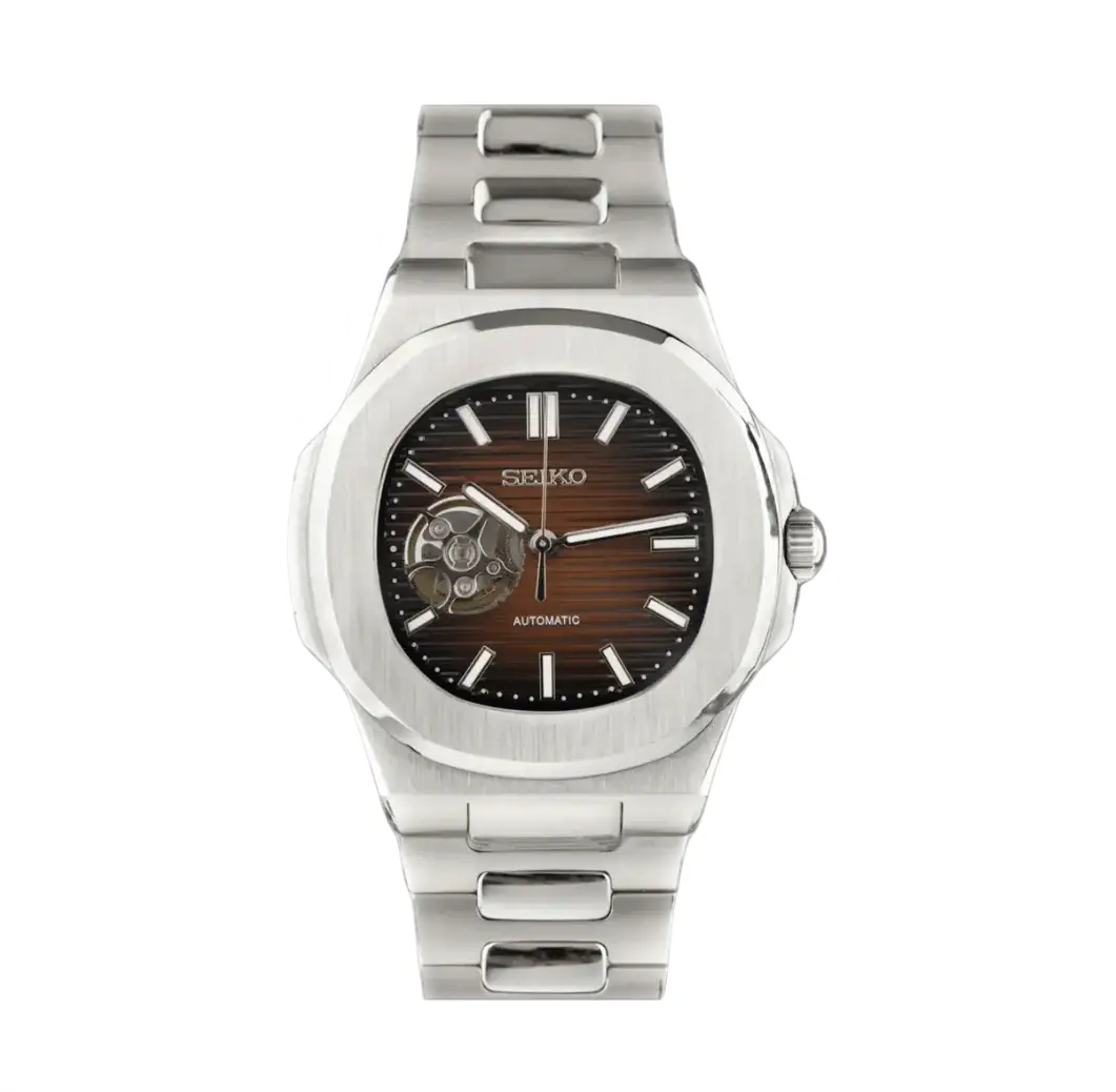 SEIKO MOD NAUTILUS CHOCOLATE SILVER