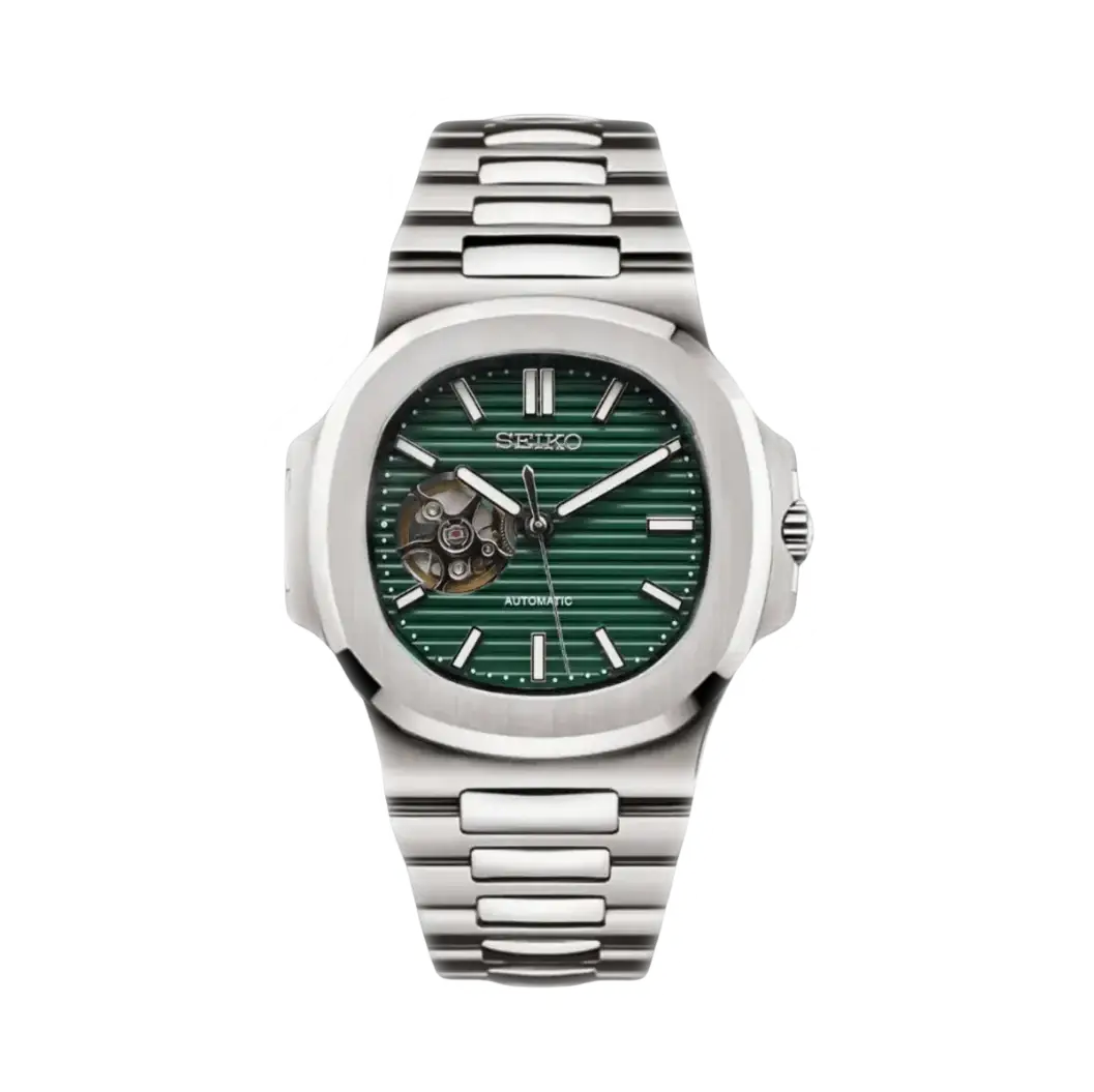 SEIKO MOD NAUTILUS DIAL VERDE ESMERALDA OPEN HEART