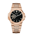 SEIKO MOD NAUTILUS ORO ROSA DIAL NEGRO OPEN HEART