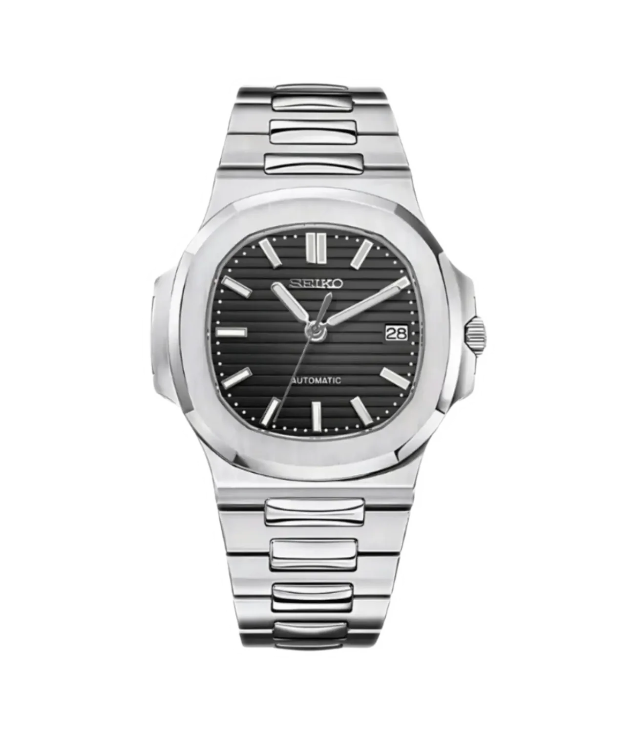 SEIKO MOD NAUTILUS DIAL NEGRO METAL