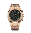 SEIKO MOD ROYAL OAK ORO ROSA DIAL NEGRO CHRONO