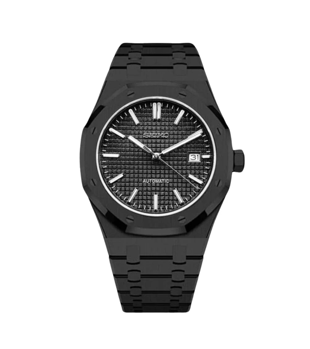 SEIKO MOD ROYAL OAK FULL BLACK