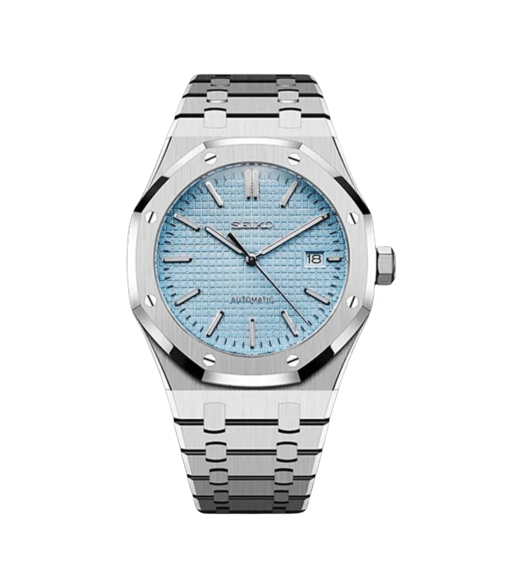 SEIKO MOD ROYAL OAK DIAL ICE BLUE