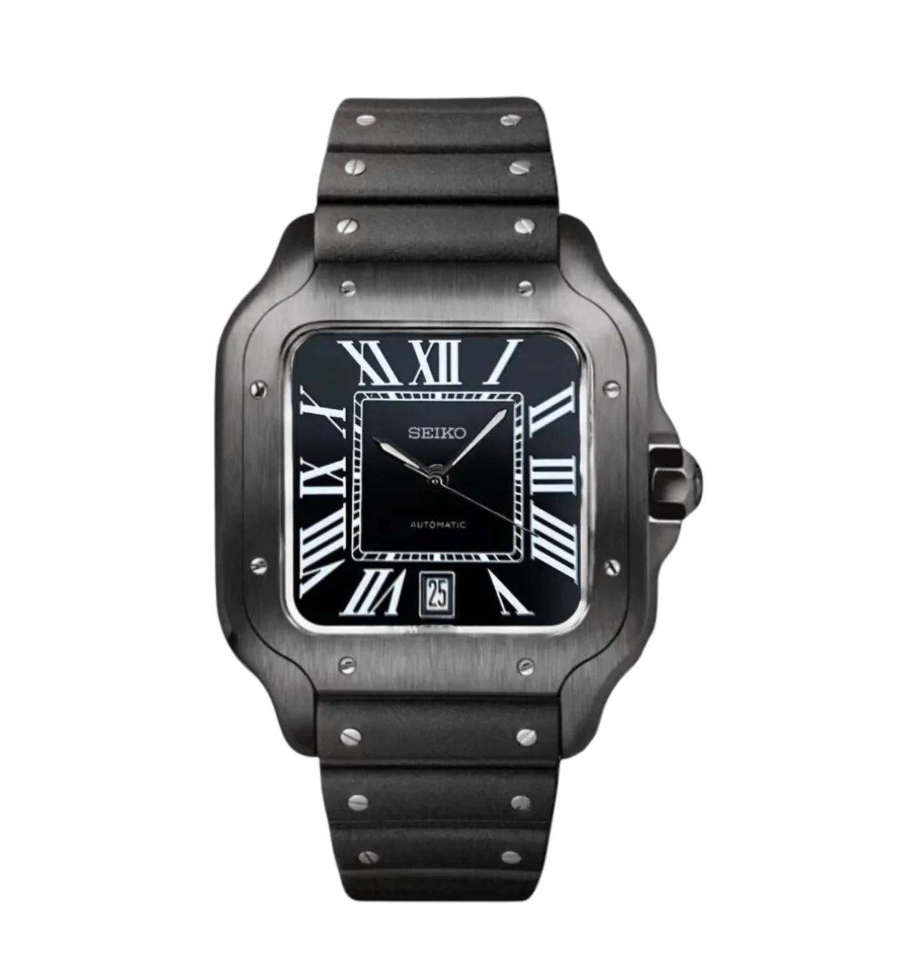 SEIKO MOD SANTOS DIAL NEGRO FULL BLACK
