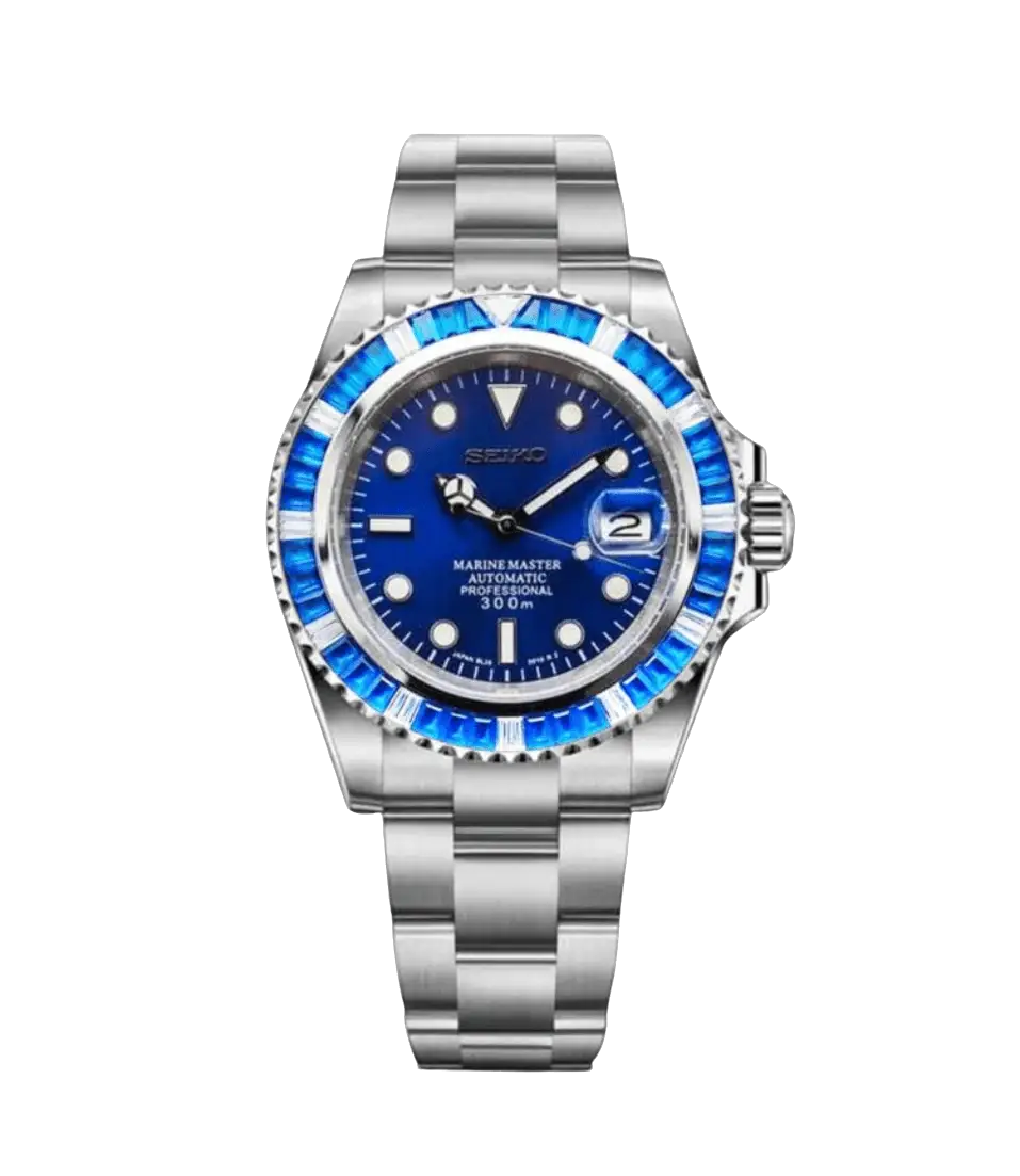 SEIKO MOD MARINEMASTER RUBIS AZULES