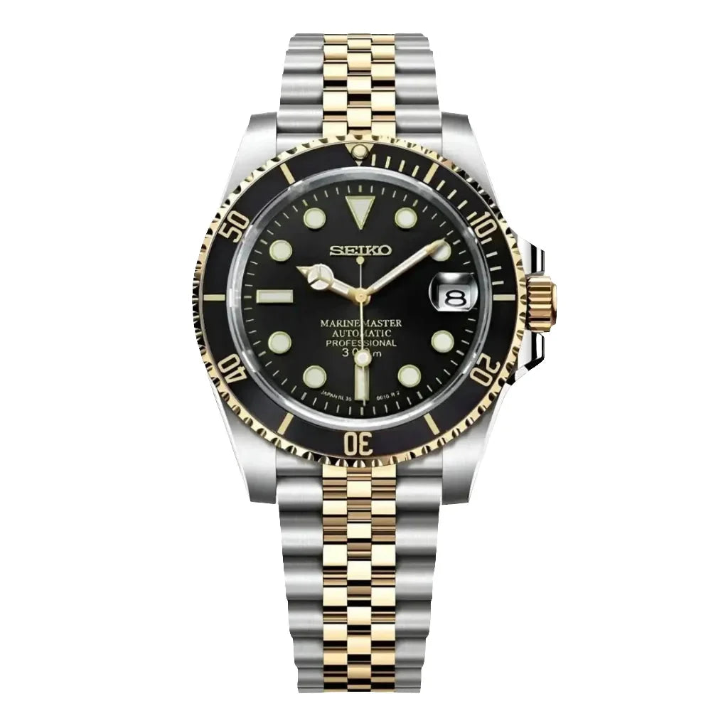 SEIKO MOD MARINEMASTER DOS TONOS NEGRO