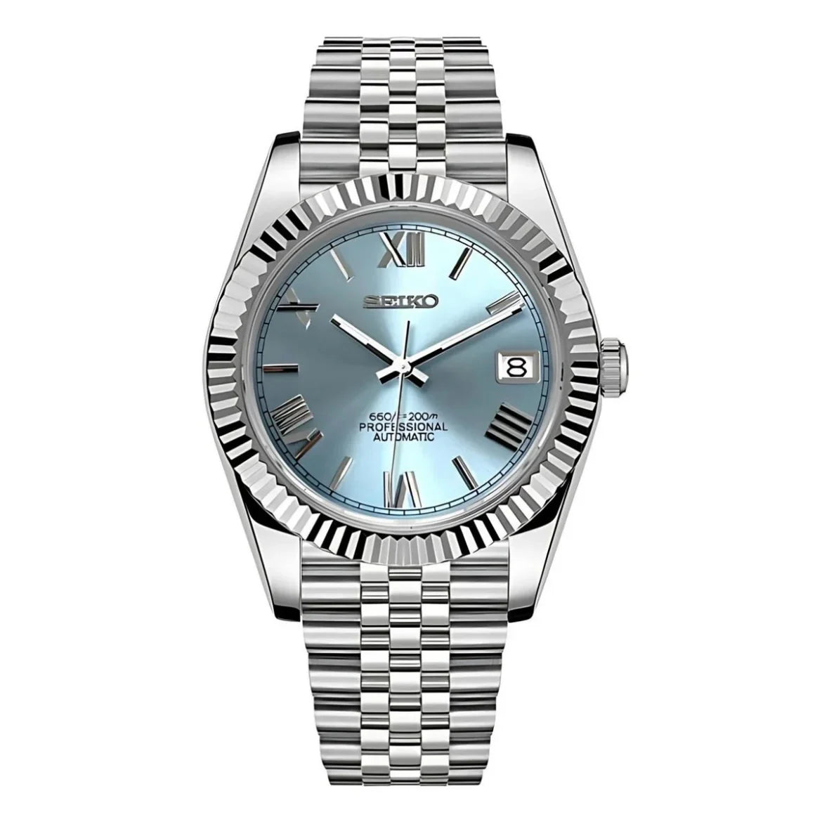 SEIKO MOD DATEJUST DIAL SKY BLUE ROMAN